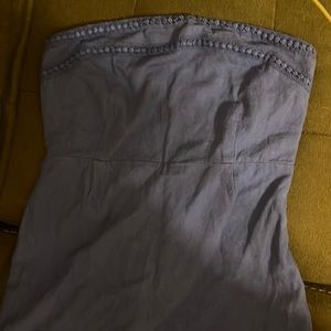 Strapless linen dress